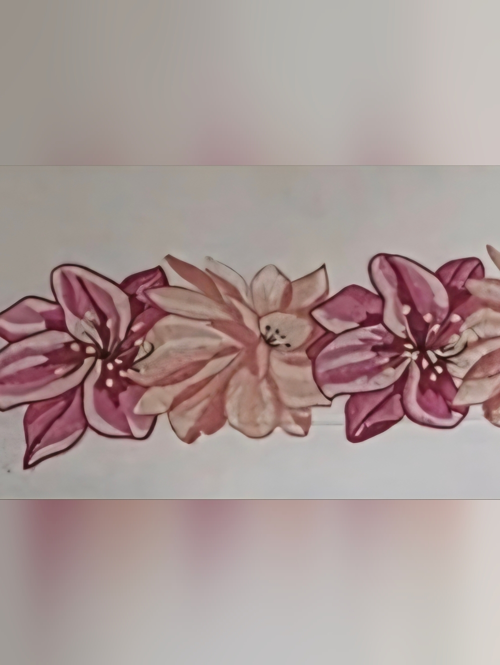 Design Works "Pink Floral" Pillowcases Stamped For Embroidery With Floss - Picture 4 of 4